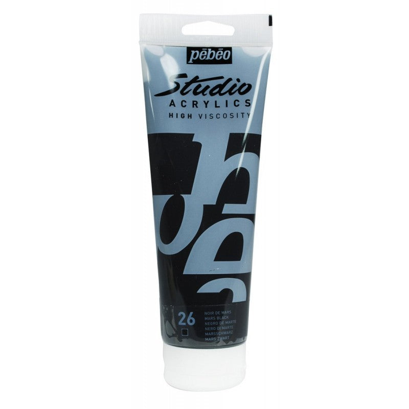 GOUACHE ACRYLIQUE PEBEO 100ML NOIR DE MARS