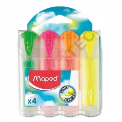 MARQUEUR FLUORESCENT MAPED SOFT TRANSLUCIDE POCH DE 4