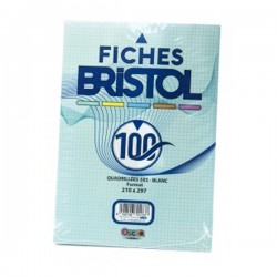 FICHE BRISTOL PM BLANCHE PAQUET DE 100 OSCAR