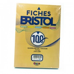 FICHE BRISTOL PM COULEURS ASS PAQUET DE 100 OSCAR