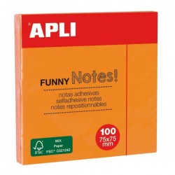 STICKY NOTES APLI 75*75 ORANGE FLUO