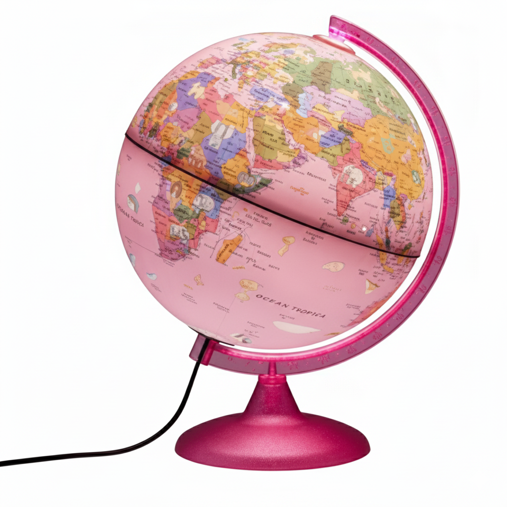GLOBE TECNODIDATTICA LUMINEUX 25CM PINK ZOO
