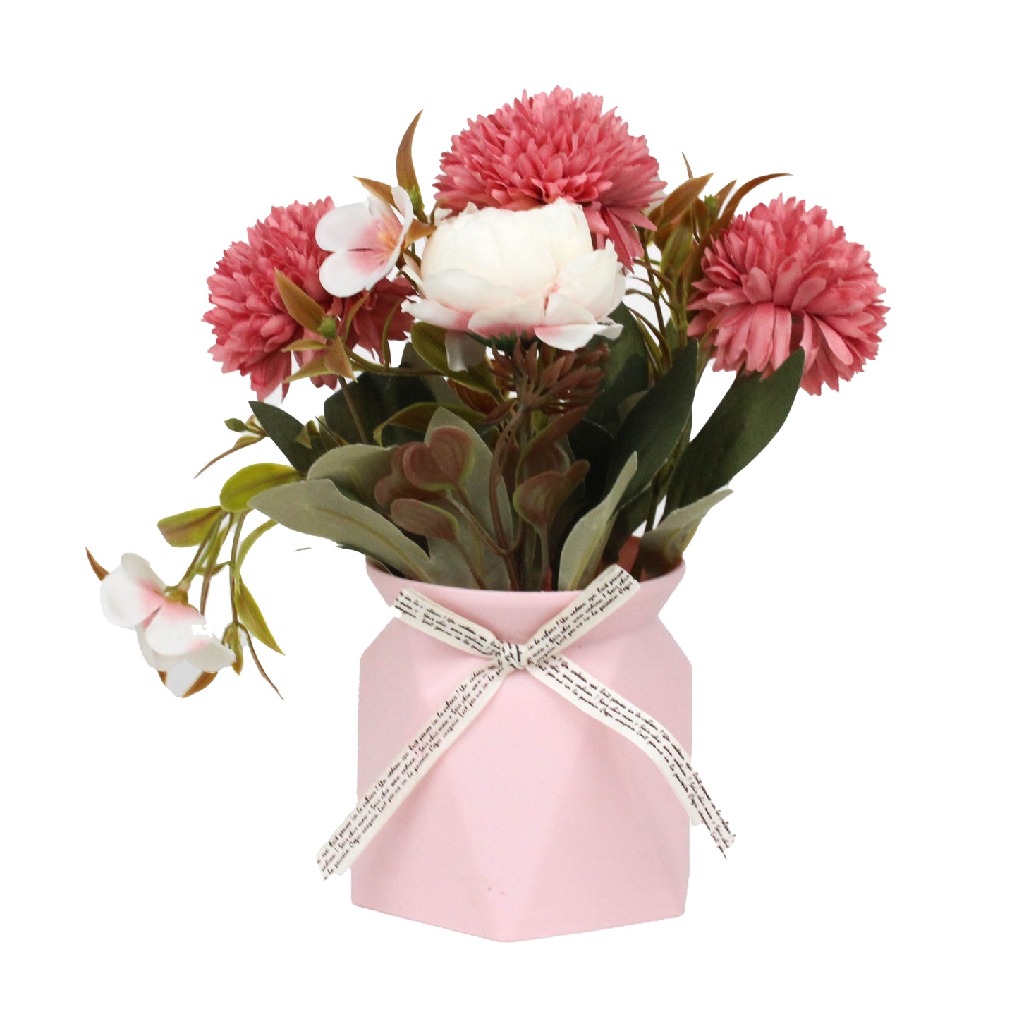 POT DECORATIF MM PLASTIQUE PASTEL FLEURES
