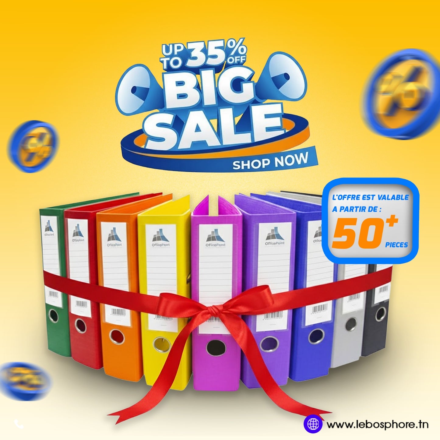 PACK DE 50 CLASSEUR A LEVIER