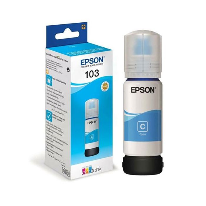 BOUTEILLE D ENCRE EPSON ORIGINAL 103 CYAN