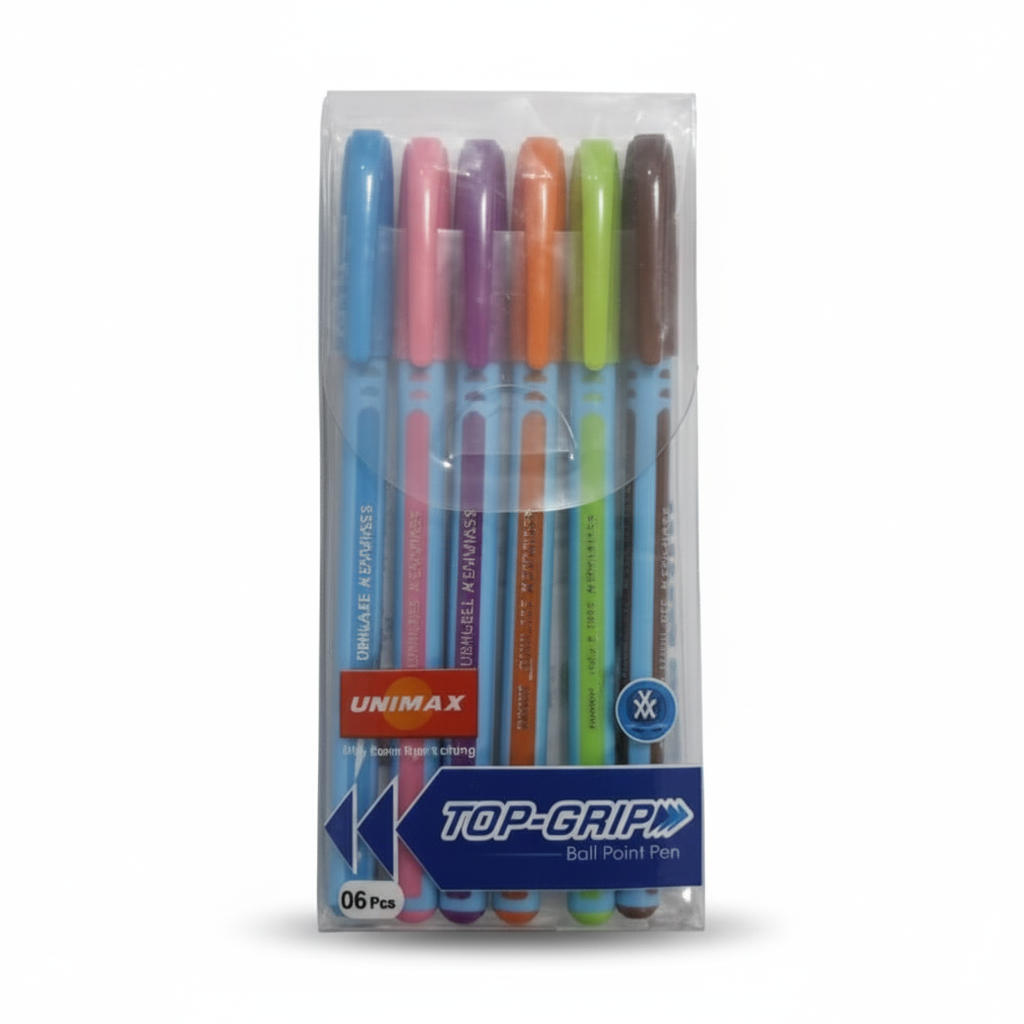 STYLO A BILLE UNIMAX TOPGRIP 1.0 POCH DE 6