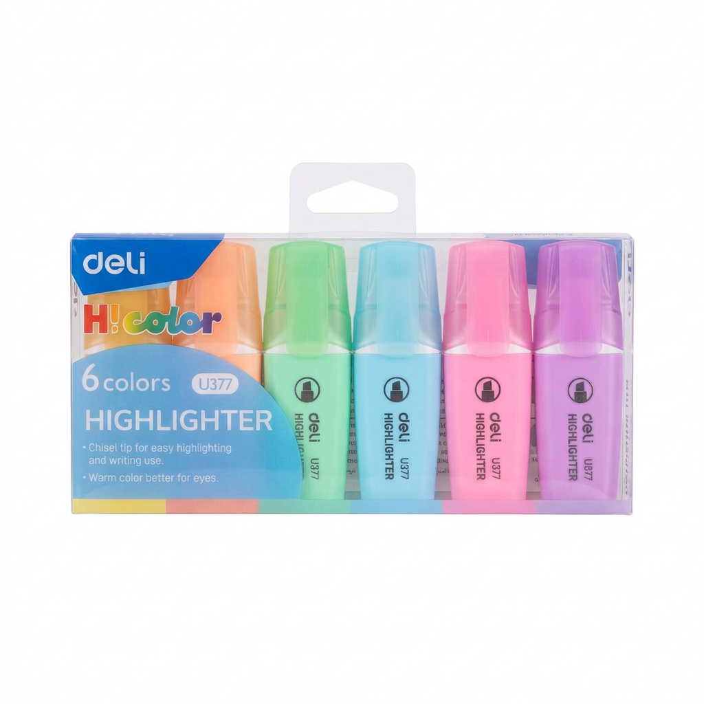 MARQUEUR FLUORESCENT DELI MINI PASTEL POCH DE 6 REF U377
