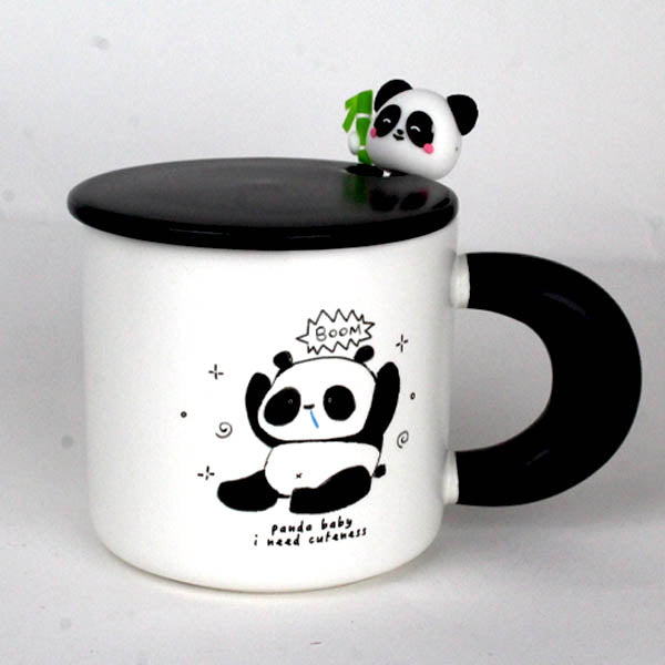 MUG EN CERAMIQUE AVEC COUVERTURE+ CUILLERE