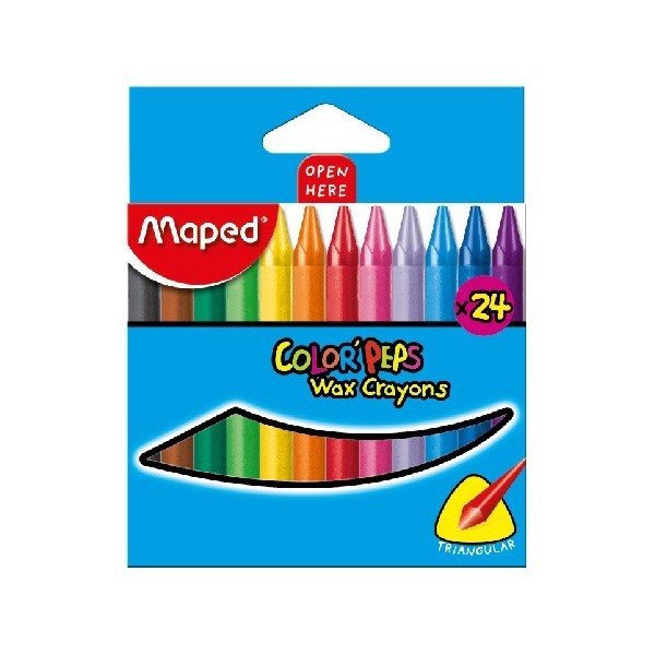CRAYONS CIRE COLOR'PEPS WAX 24 COULEURS MAPED REF: 861013