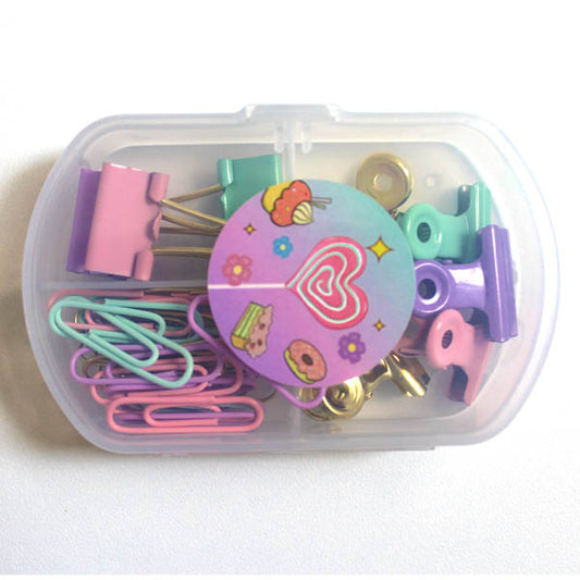 SET DE TROMBONE+EPINGLE+PINCE A CLIP PASTEL REF 3308