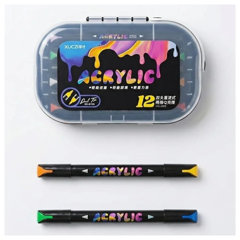 MARQUEUR ACRYLIQUE DUAL TIP DE 12 REF BC-6106