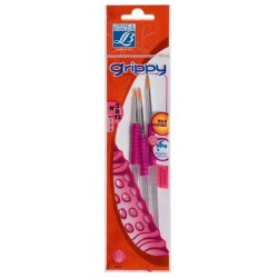 PINCEAU LEFRANC BOURGEOIS POCH DE 3 GRIPPY ROSE