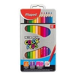 CRAYONS DE COULEUR MAPED 12/18 B.METALE REF 832014