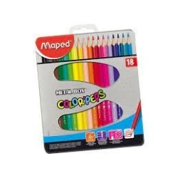 CRAYONS DE COULEUR MAPED 18/18 B.METALE REF 832015