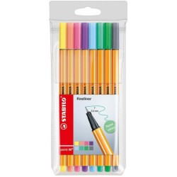 STYLO POINT FINE STABILO POINT 88 PASTEL POCH DE 8 REF 88/8-04