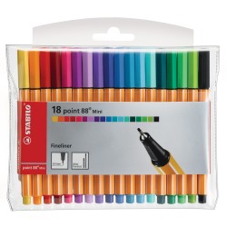 STYLO POINT FINE STABILO POINT 88 PASTEL POCH DE 18 REF 8818-22