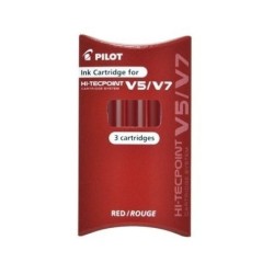 RECHARGE STYLO GEL PILOT HI-TECPOINT 0.7 ROUGE DE 3