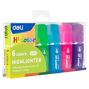 MARQUEUR FLUORESCENT DELI HI COLOR POCH DE 6 REF U376