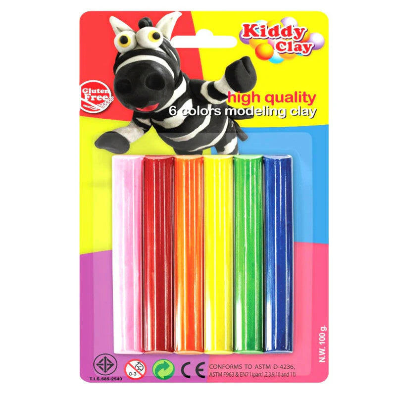 PATE A MODELER KIDDY CLAY DE 6 +MOULES BX-100-6+2SM