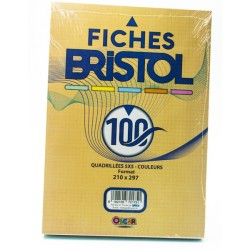 FICHE BRISTOL GM COULEURS ASS PAQUET DE 100 OSCAR