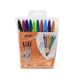 STYLO A BILLE BIC FASHION POCH DE 10