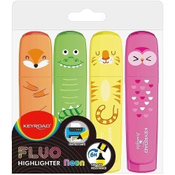 MARQUEUR FLUORESCENT KEYROAD NEON MINI POCH DE 4 KR972176