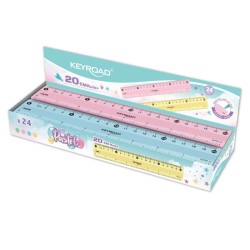 REGLE KEYROAD PLATTE PASTEL 20CM REF KR972537