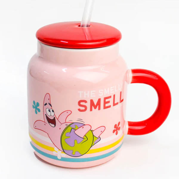 MUG EN CERAMIQUE AVEC COUVERTURE + PAILLE