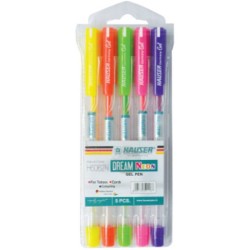 STYLO GLITTER HAUSER POCH DE 5 FLUO