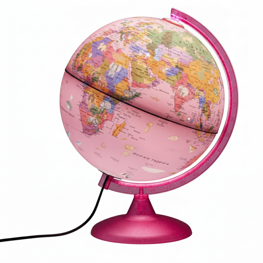 GLOBE TECNODIDATTICA LUMINEUX 25CM PINK ZOO