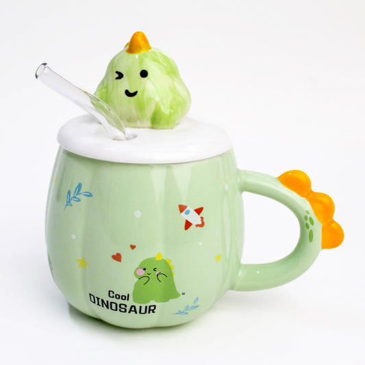 MUG EN CERAMIQUE AVEC COUVERTURE + PAILLE