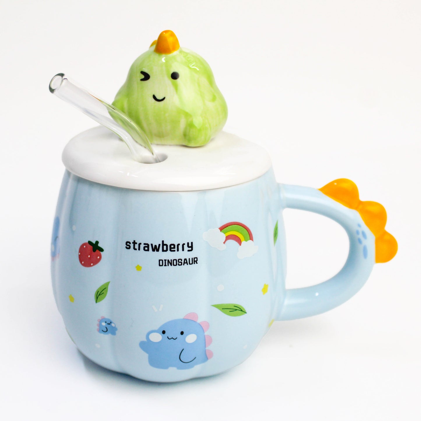 MUG EN CERAMIQUE AVEC COUVERTURE + PAILLE