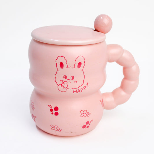 MUG EN CERAMIQUE AVEC COUVERTURE+ CUILLERE