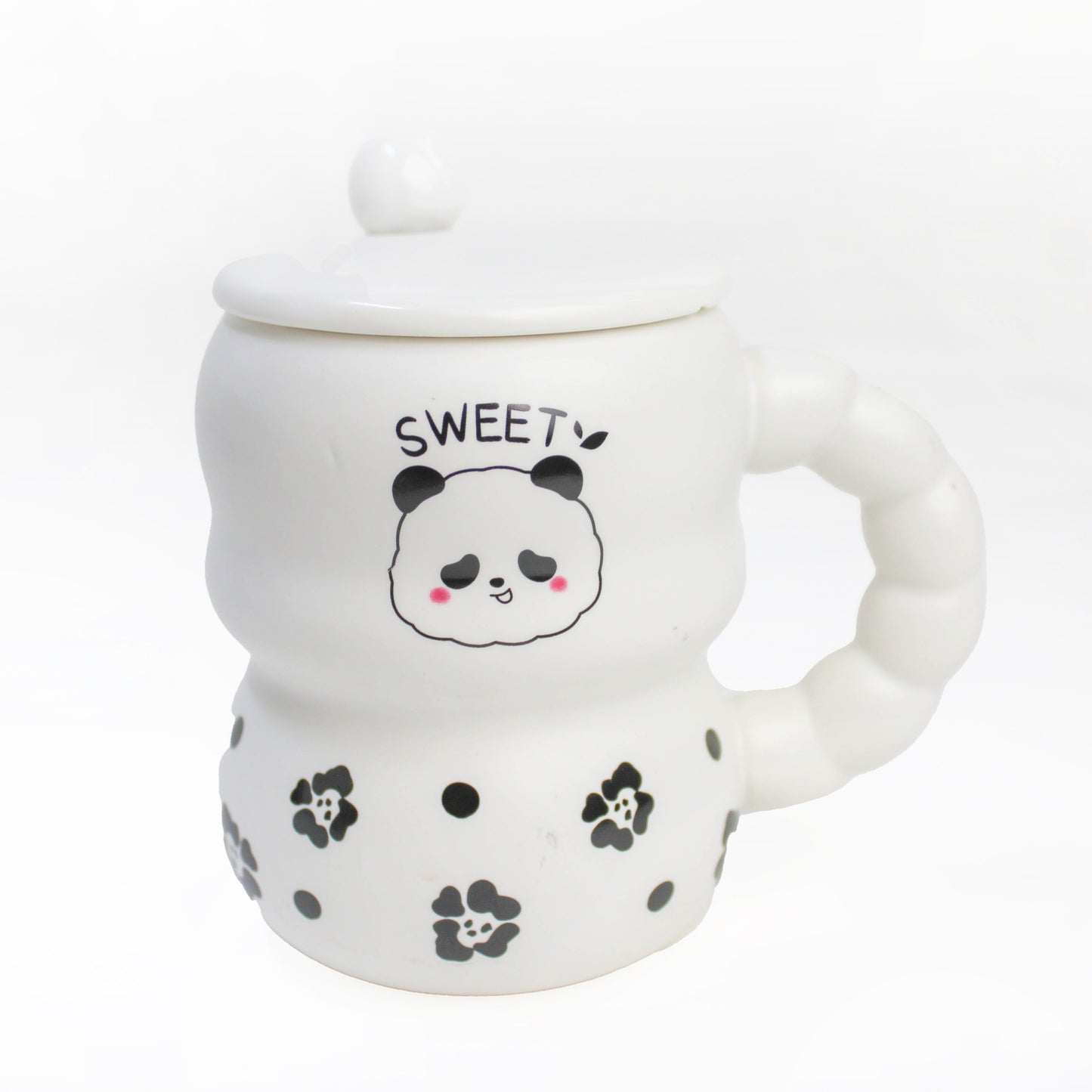 MUG EN CERAMIQUE AVEC COUVERTURE+ CUILLERE