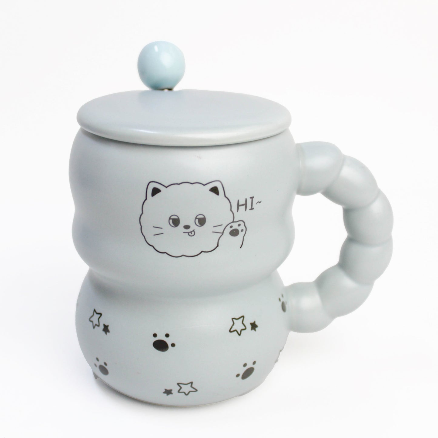 MUG EN CERAMIQUE AVEC COUVERTURE+ CUILLERE