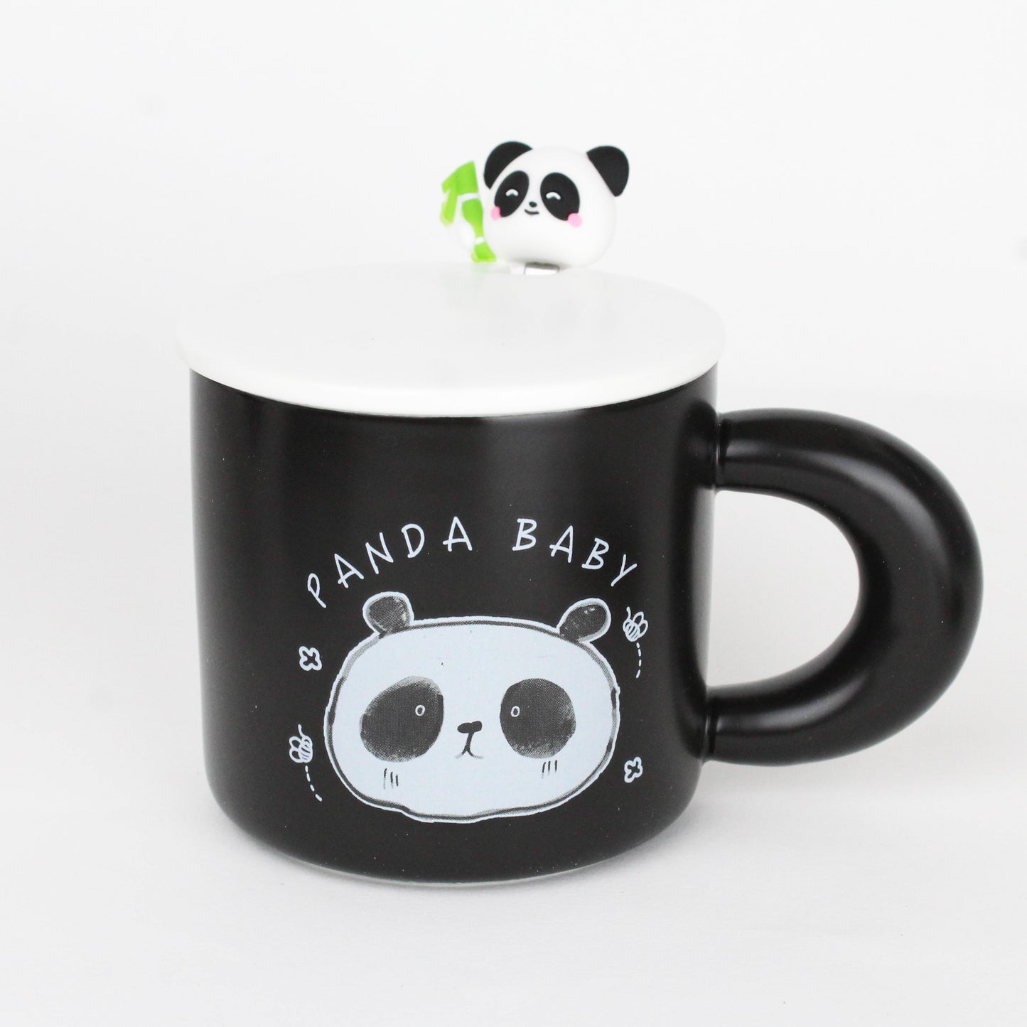 MUG EN CERAMIQUE AVEC COUVERTURE+ CUILLERE