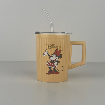 MUG EN CERAMIQUE AVEC COUVERTURE + PAILLE REF HZ780-43