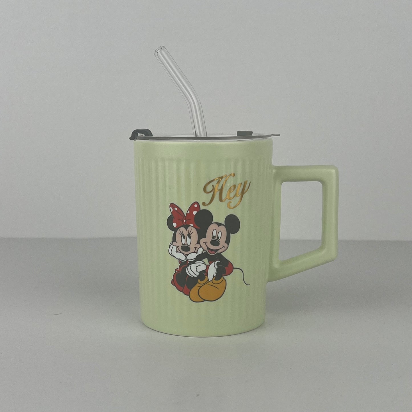 MUG EN CERAMIQUE AVEC COUVERTURE + PAILLE REF HZ780-43