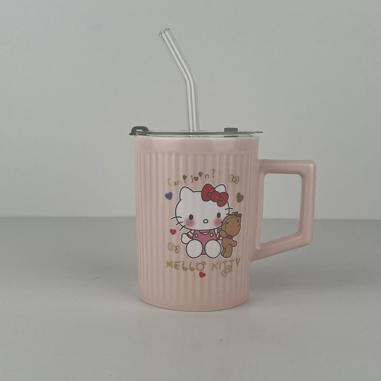 MUG EN CERAMIQUE AVEC COUVERTURE + PAILLE REF HZ780-43