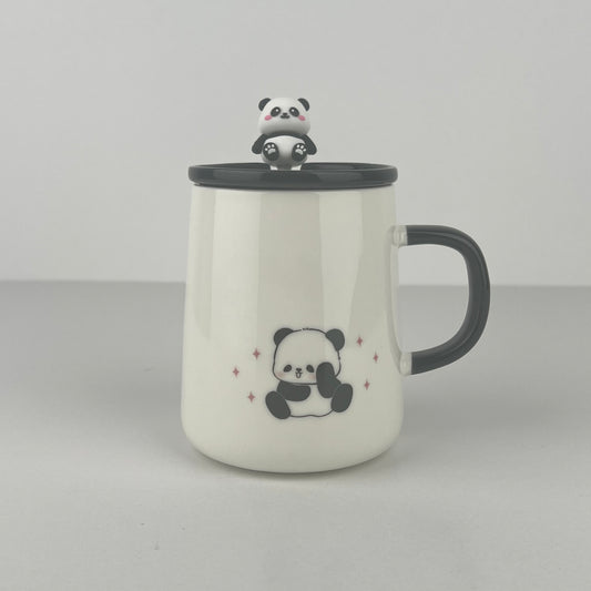MUG EN CERAMIQUE AVEC COUVERTURE+ CUILLERE REF HZ780-20