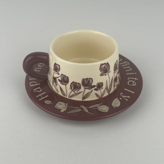 MUG EN CERAMIQUE AVEC SOUS TASSE REF HZ780-61