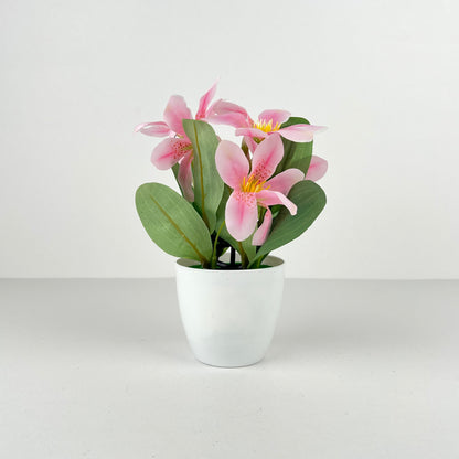 POT DECORATIF PM PLASTIQUE FLEURES  REF HZ744-9