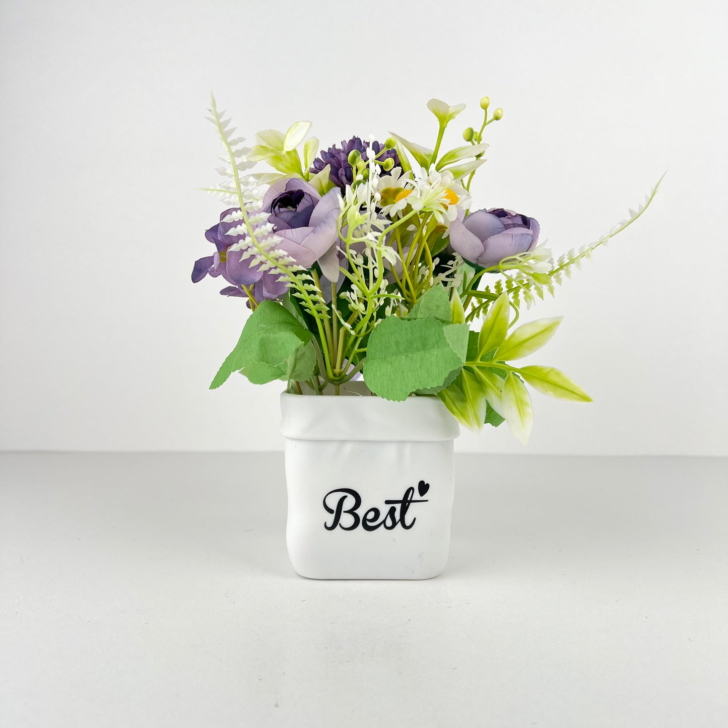 POT DECORATIF MM PLASTIQUE FLEURES  REF HZ760-2