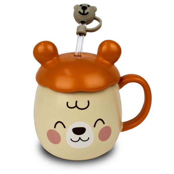 MUG en céramique avec couverture + paille