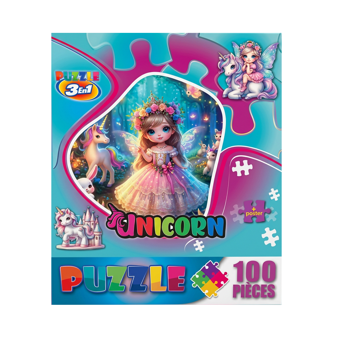 JOUET PUZZLE 3EN1 UNICORN-FROZEN