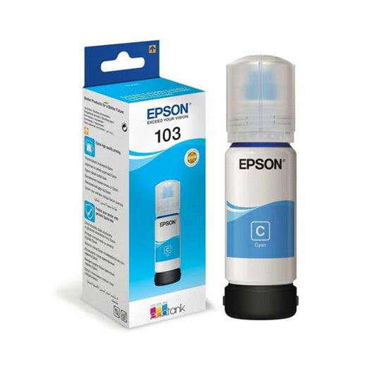 BOUTEILLE D ENCRE EPSON ORIGINAL 103 CYAN