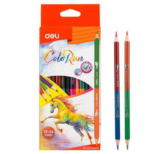 CRAYONS DE COULEUR DELI COLORUN 12/18 DUO REF C00520