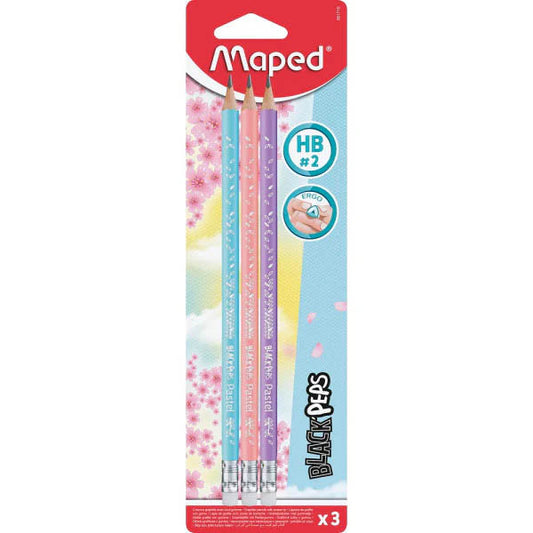 CRAYON NOIR MAPED BLACK PEPS PASTEL+GOMME HB 2