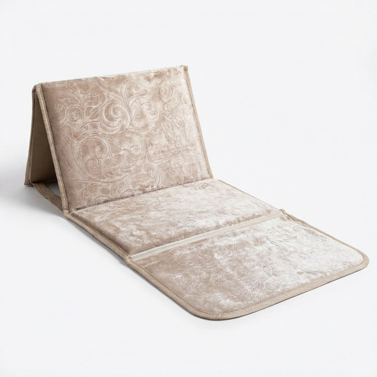 TAPIS DE PRIERE PLIABLE VELOUR AVEC DOSSIER