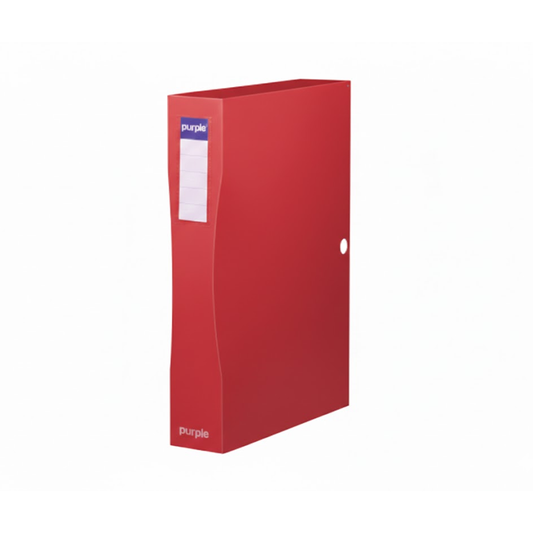 BOITE DE CLASSEMENT PURPLE DOS 80 PASTEL ROUGE